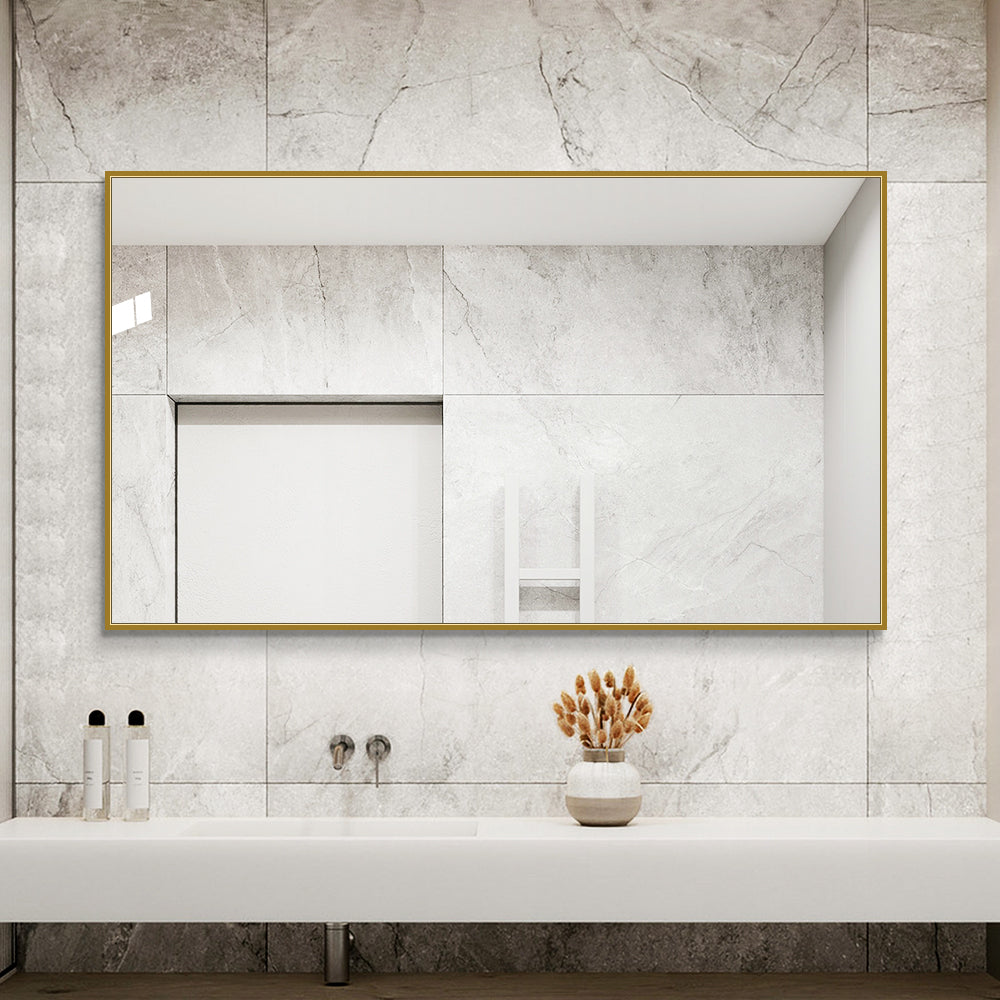 Yishare Rectangular Aluminum-Frame Ultra-Clear Explosion-Proof Bathroom Mirror