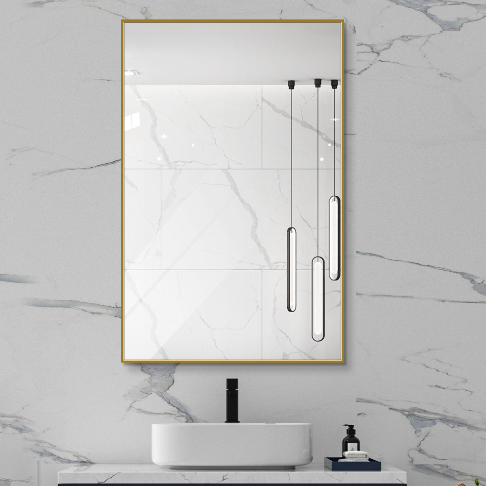 Yishare Rectangular Aluminum-Frame Ultra-Clear Explosion-Proof Bathroom Mirror