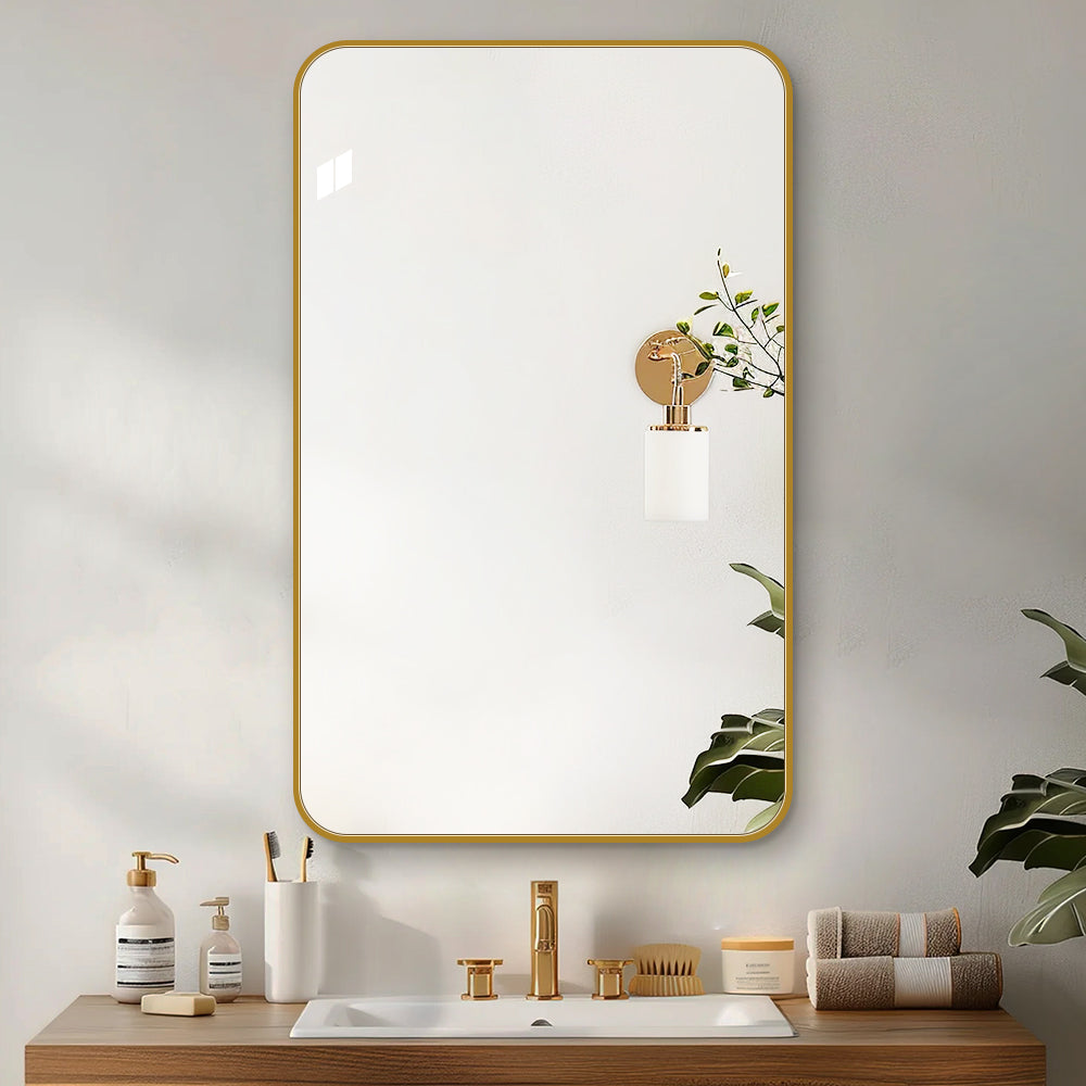 Yishare Rectangular Right-Angle Aluminum-Frame HD Explosion-Proof Bathroom Mirror