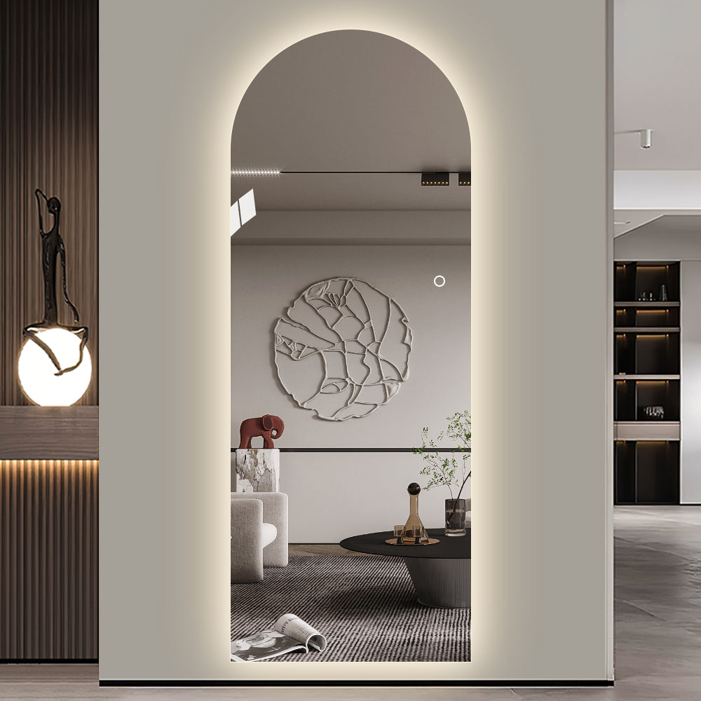 Yishare Frameless Backlit Arched Full-Length Mirror