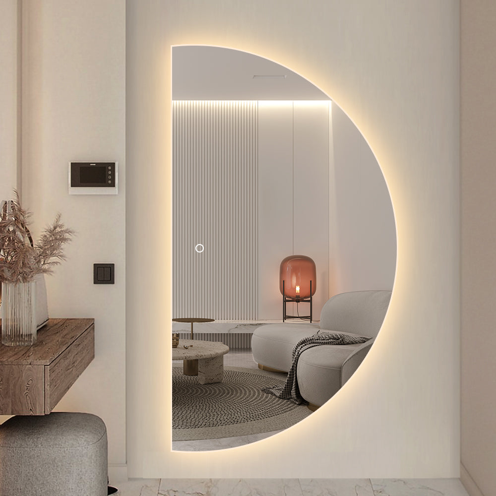 Yishare Semi-Circular Frameless LED Smart Full-Length Mirror