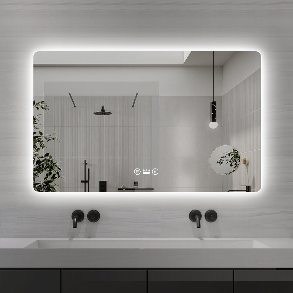 Yishare Rectangular Frameless Defogging Explosion-Proof Radar-Sensing Bathroom Mirror
