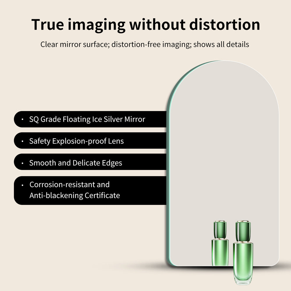 Yishare Arch-Shaped Framed Backlit Explosion-Proof Defogging Bathroom Mirror