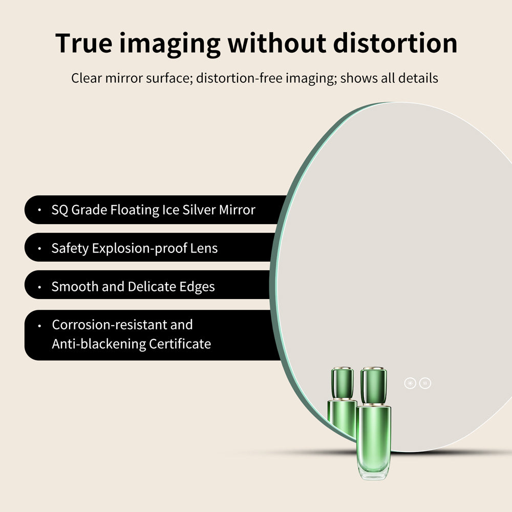 Yishare Egg-Shaped Backlit Defogging Explosion-Proof Bathroom Mirror