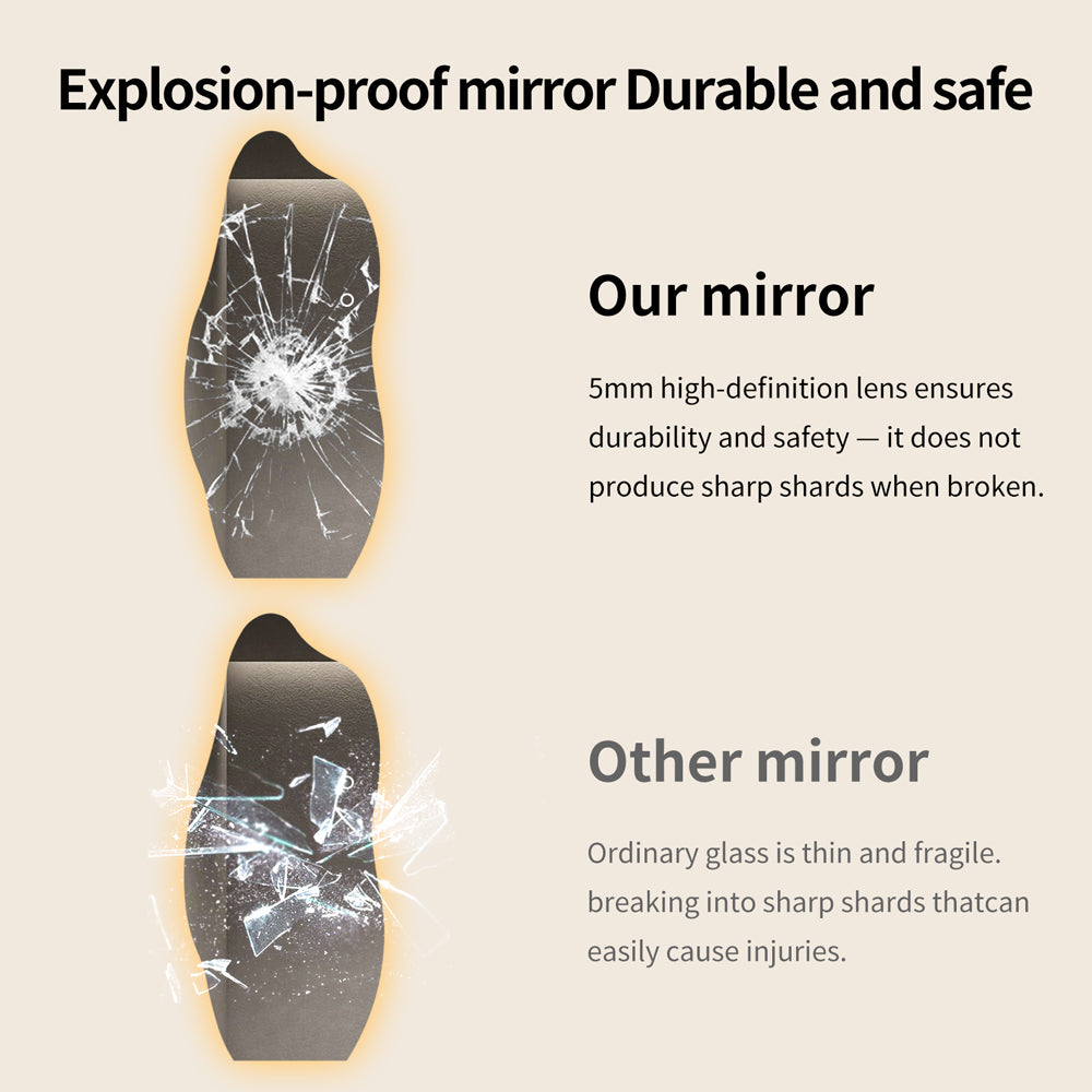 Yishare Dolphin-Shaped Frameless Backlit Explosion-Proof Full-Length Mirror