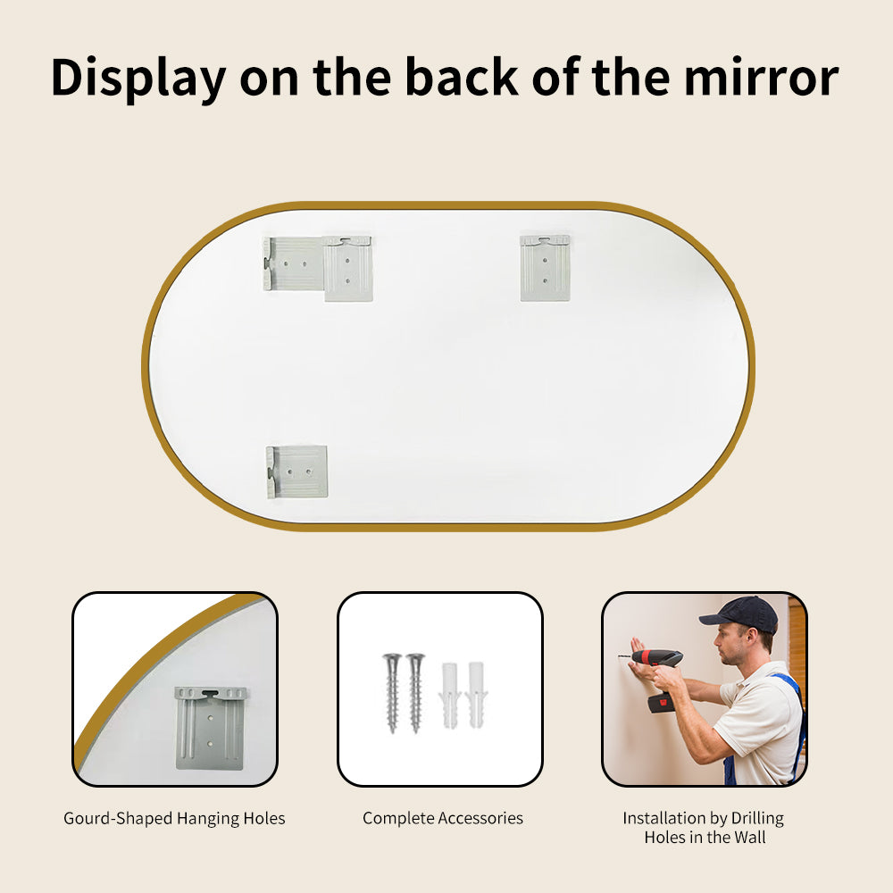 Yishare Obround Framed High-Definition Explosion-Proof Full-Length Mirror
