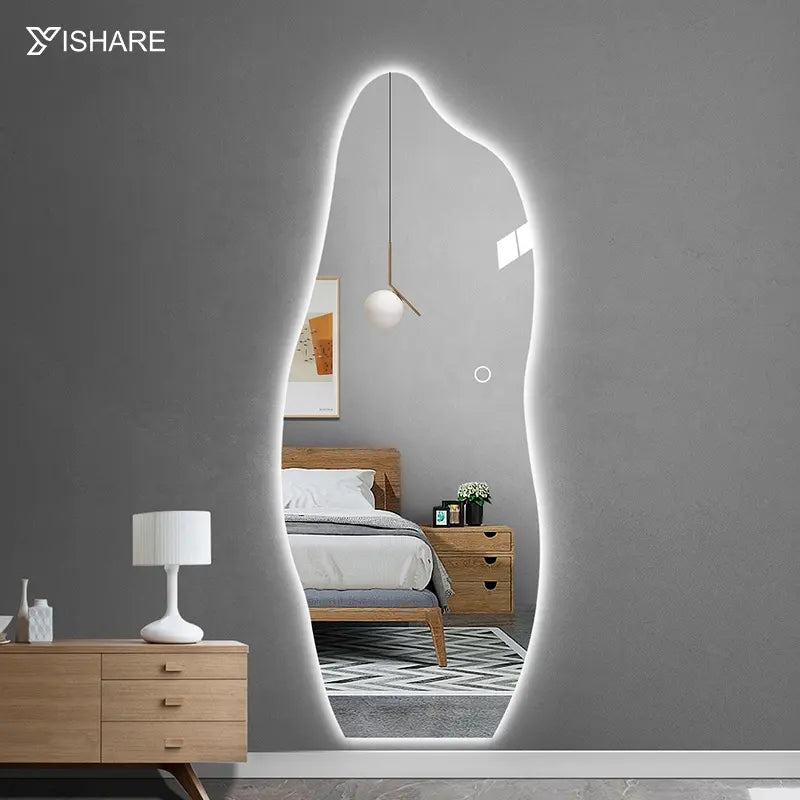 Modern Home Decorative Wall Hanging LED Dressing Silver Mirrors New Design with Smart Illumination 5mm Thickness