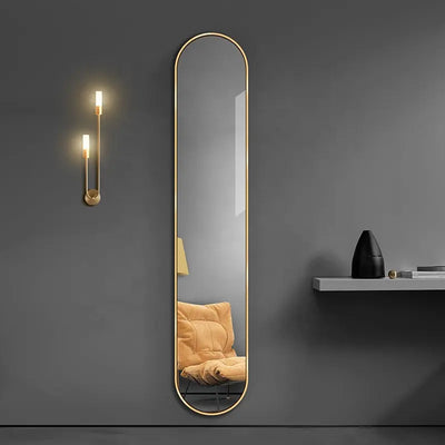 Yishare New Design Home Decorative Aluminium Alloy Frame Narrow Mirror Wall Mounted Full Length Mirror Dressing Mirror