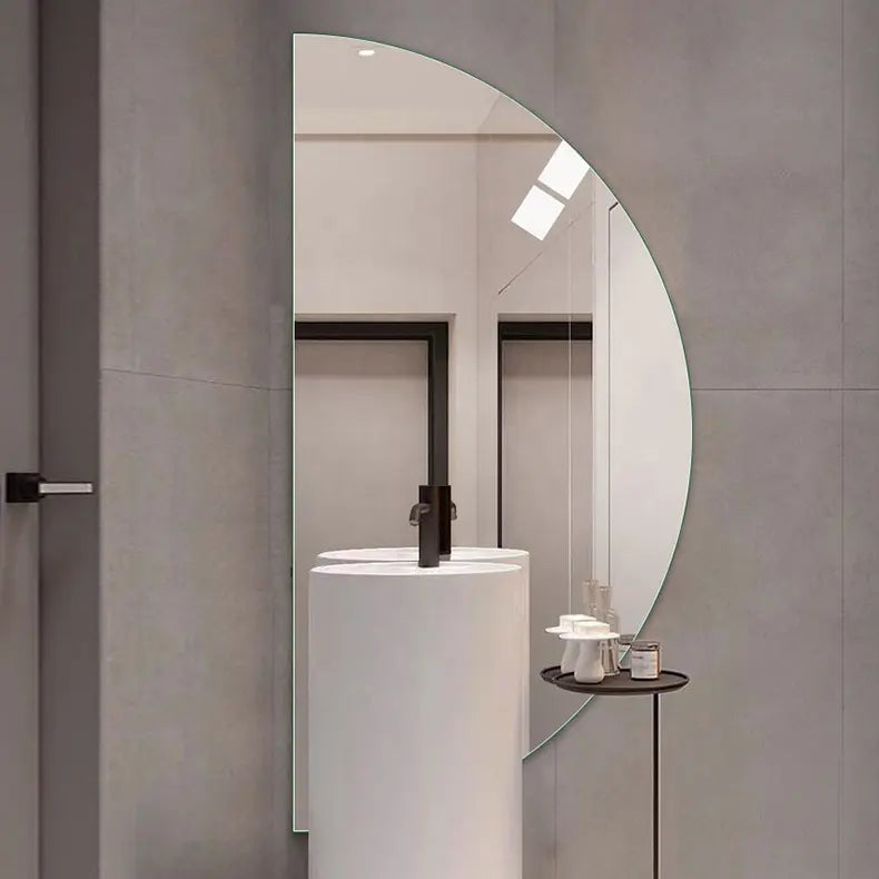 Yishare Fashion Modern Home Decorative Half-round Wall Mirror Bathroom Mirror for Bathroom Entryway Washroom Living Room Mirror