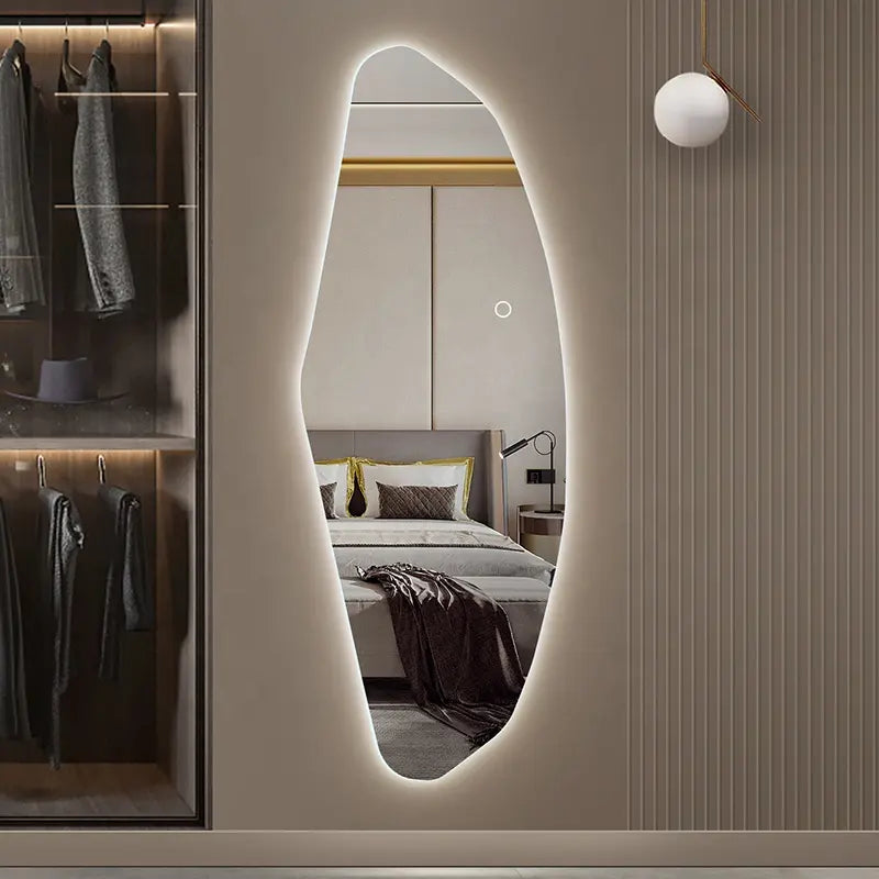 Smart LED Backlit Dressing Mirror Modern Home Decorative Frameless Wall Mounted for Bathroom Bedroom Easy Wall Hanging