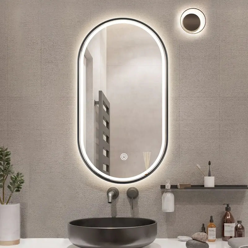 Factory Direct Sale Aluminum Alloy Frame Led Touch Screen Vanity Bathroom Smart Wall Mirror Espejo Con Luz with Led Light