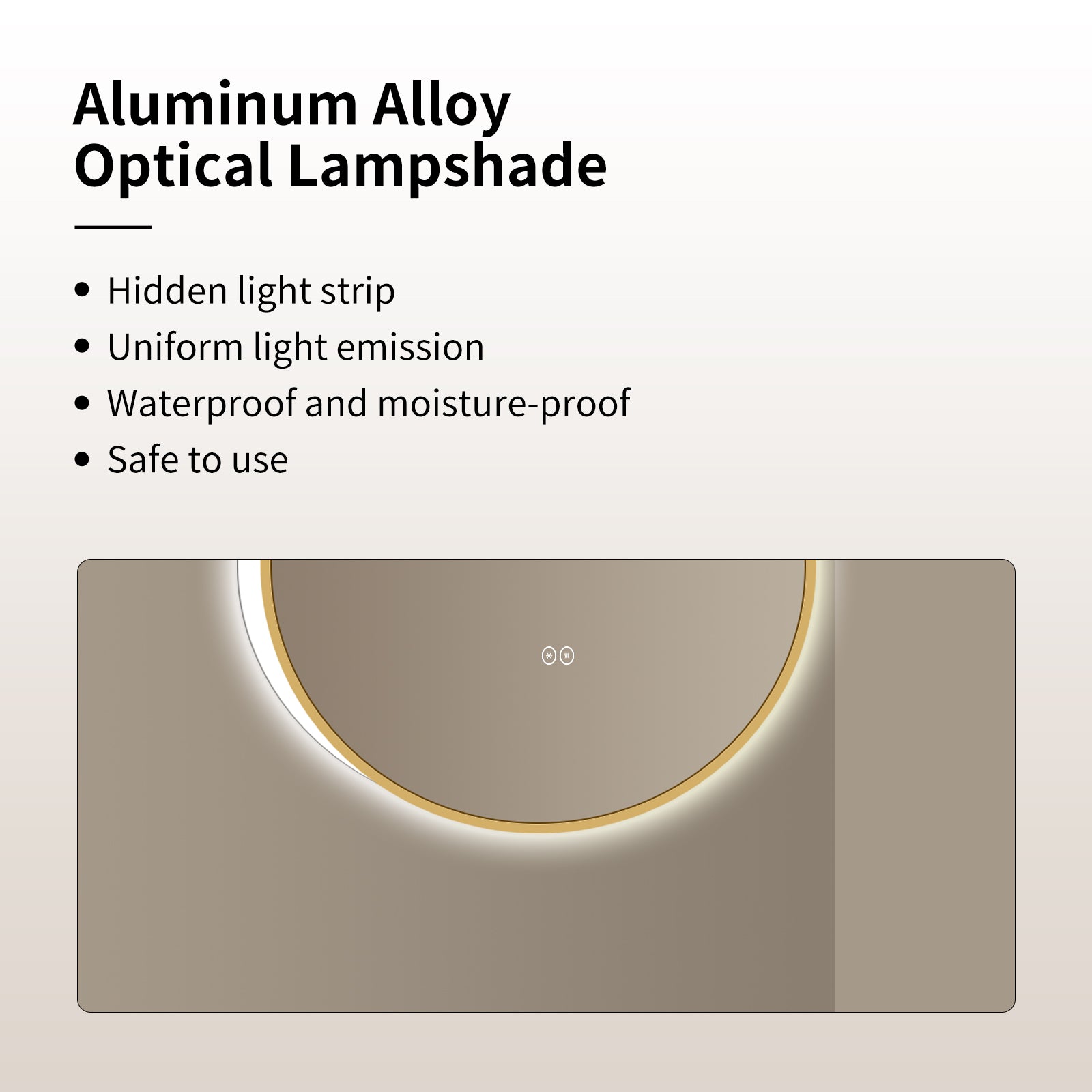 Yishare Round LED Framed Explosion-Proof Anti-Fog Bathroom Mirror