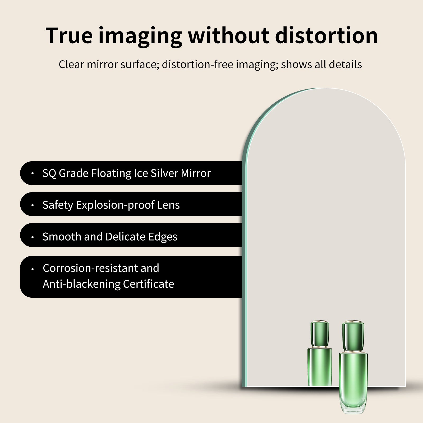 Yishare Frameless Backlit Arched Full-Length Mirror