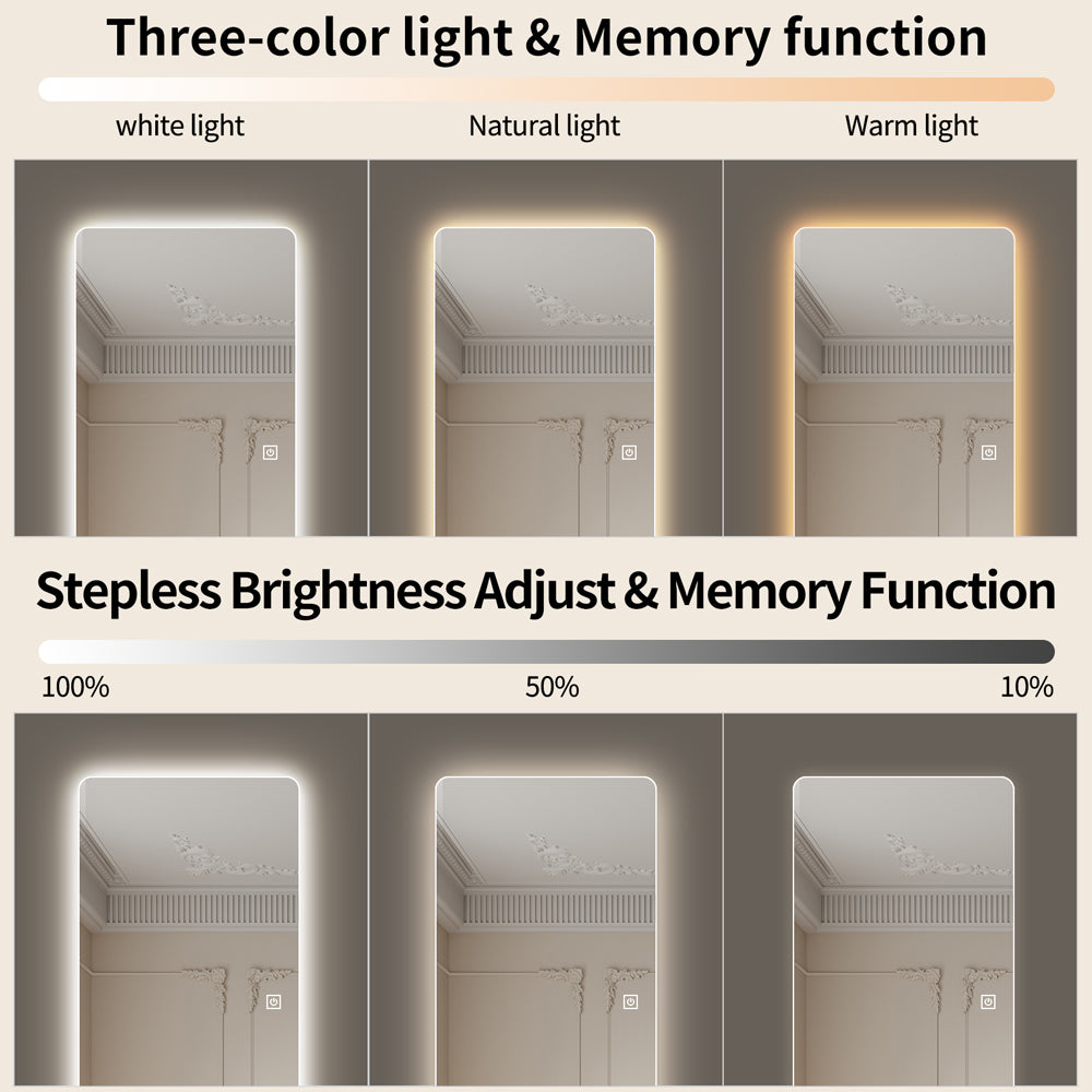 Yishare Radar-Sensing Frameless Backlit Explosion-Proof Full-Length Mirror
