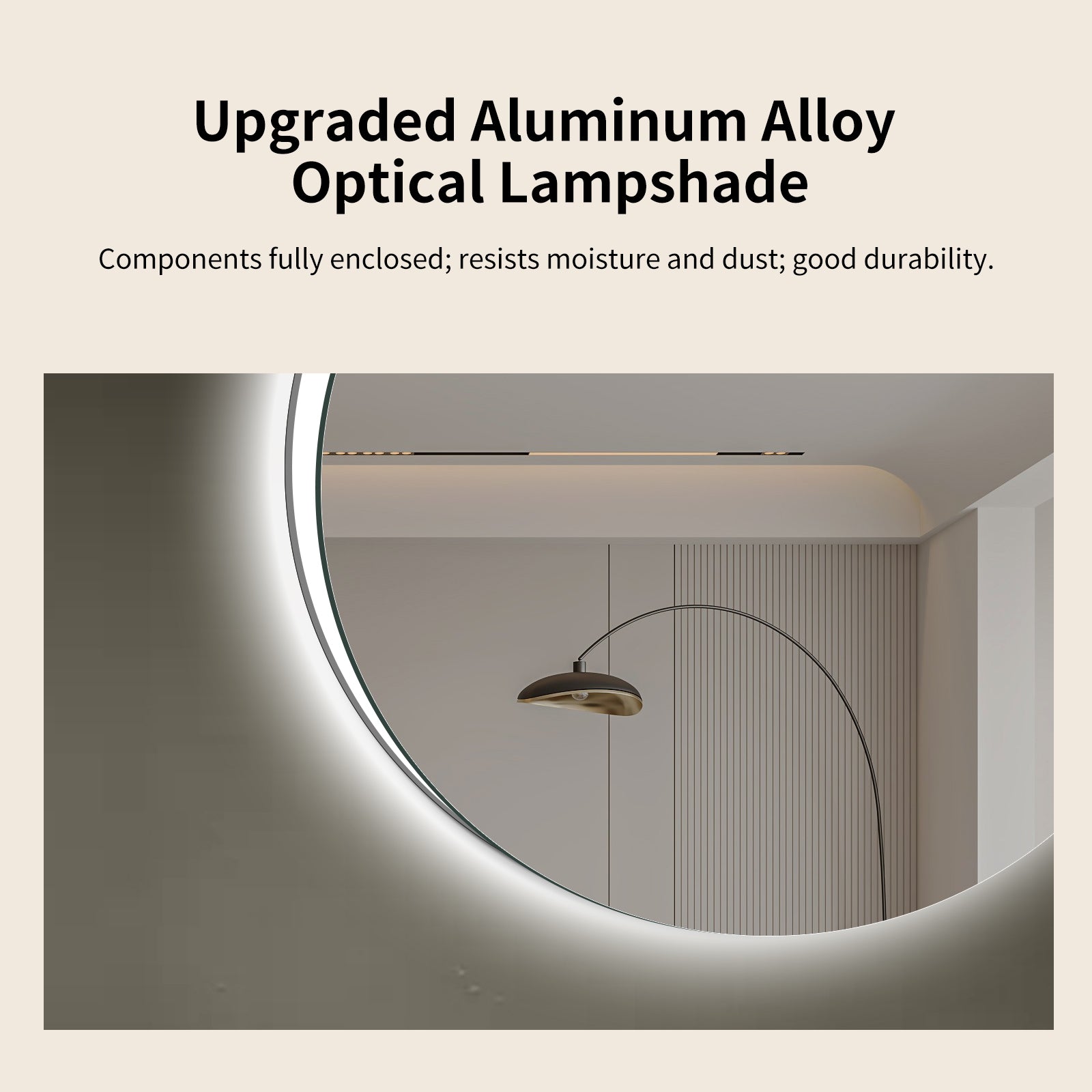 Yishare Oval LED Frameless Anti-Fog Explosion-Proof Bathroom Mirror