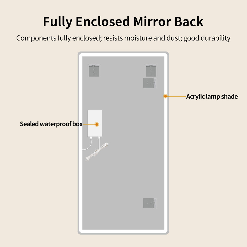 Yishare Radar-Sensing Frameless Backlit Explosion-Proof Full-Length Mirror