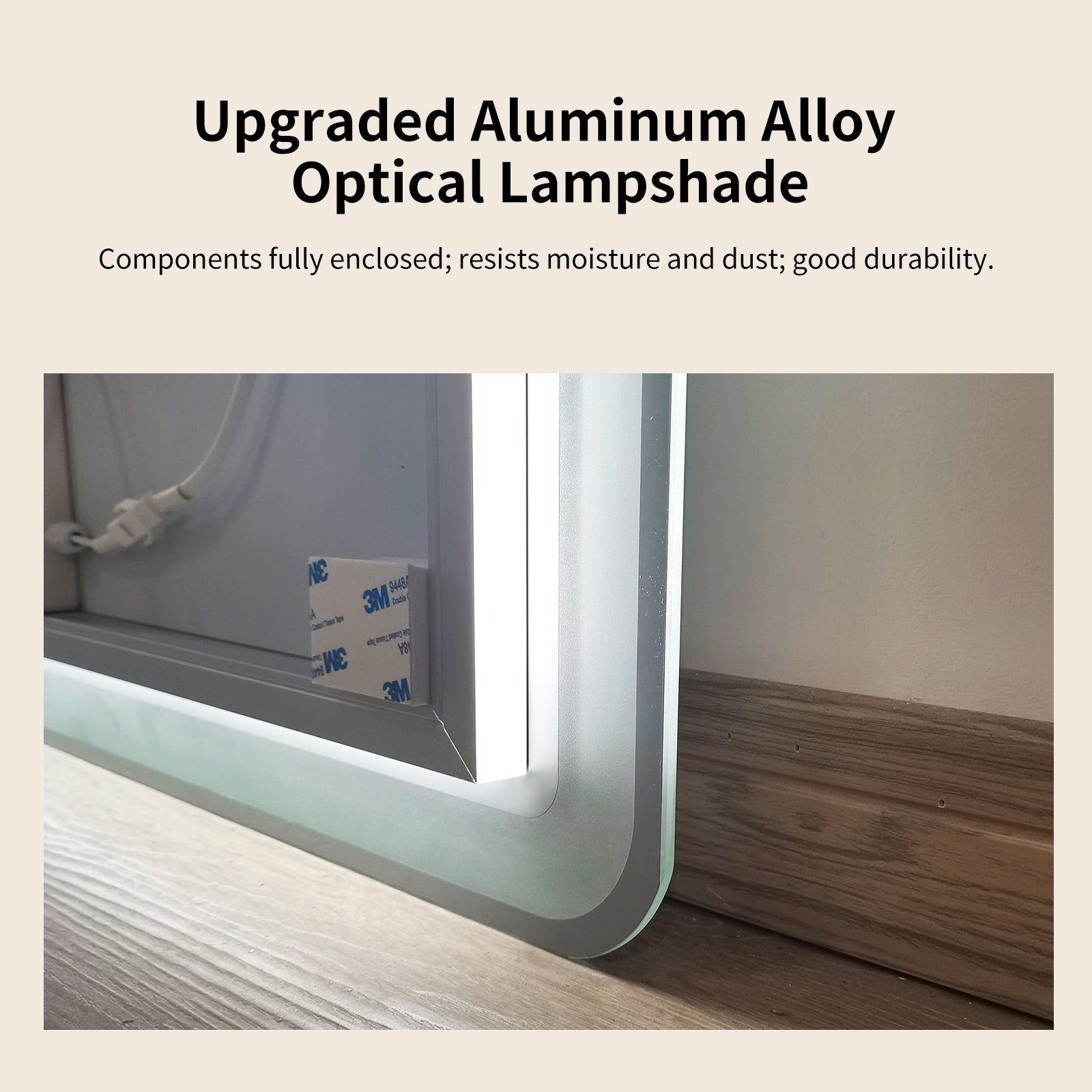 Yishare Rectangular Frameless LED Explosion - Proof and Anti - Fog Wall - Mounted Bathroom Mirror