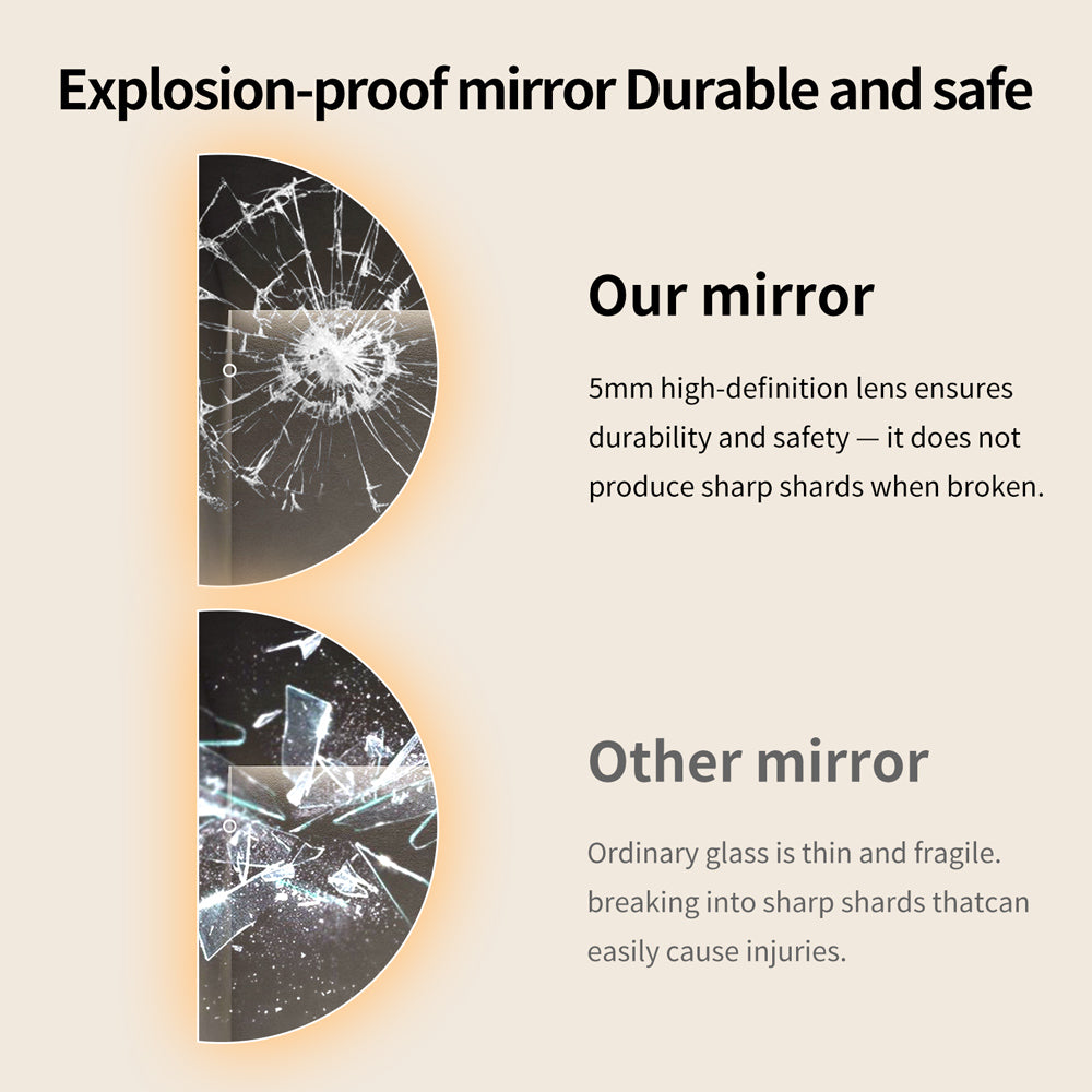 Yishare Semi-Circular Frameless LED Smart Full-Length Mirror
