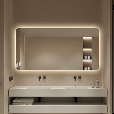 Yishare Rectangular Frameless LED Explosion - Proof and Anti - Fog Wall - Mounted Bathroom Mirror