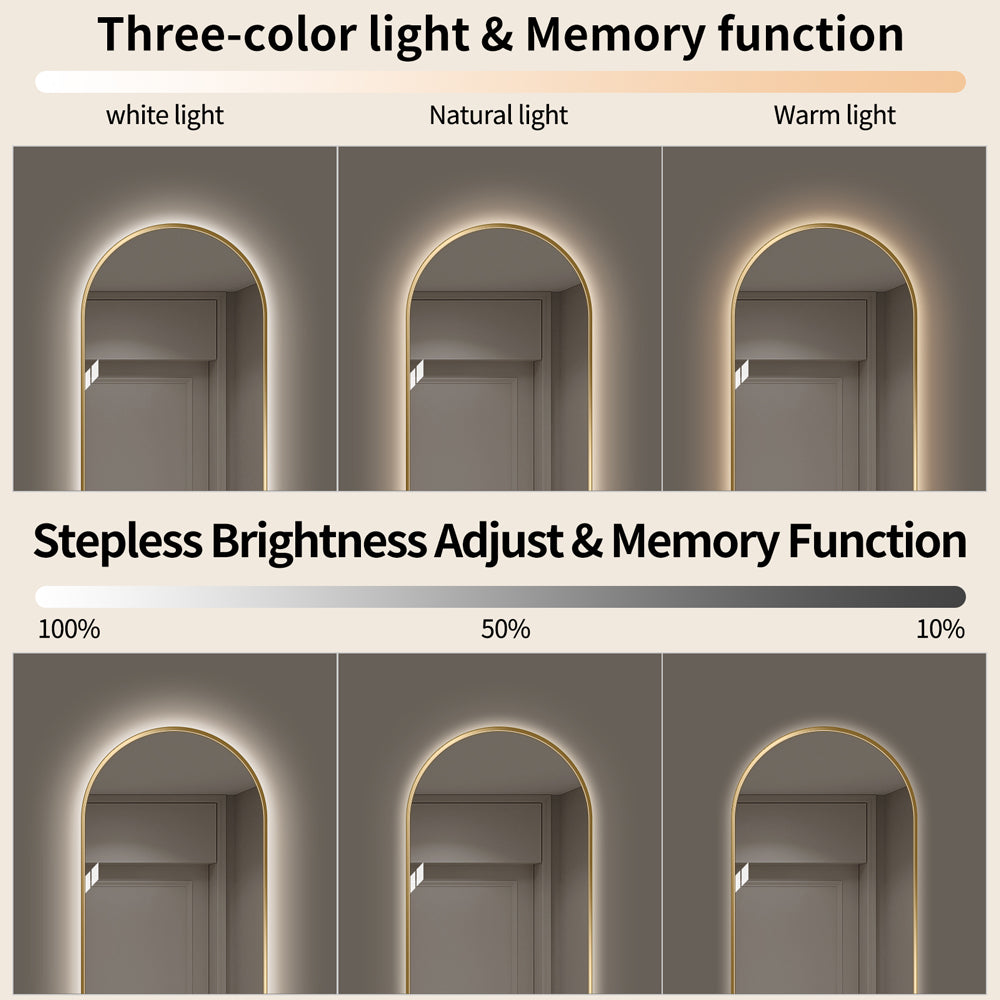 Yishare Oval-Shaped Framed Backlit Defogging Explosion-Proof Bathroom Mirror