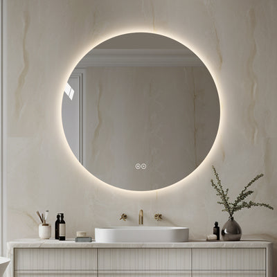 Yishare LED Frameless Round Anti - Fog Wall - Mounted Bathroom Mirror