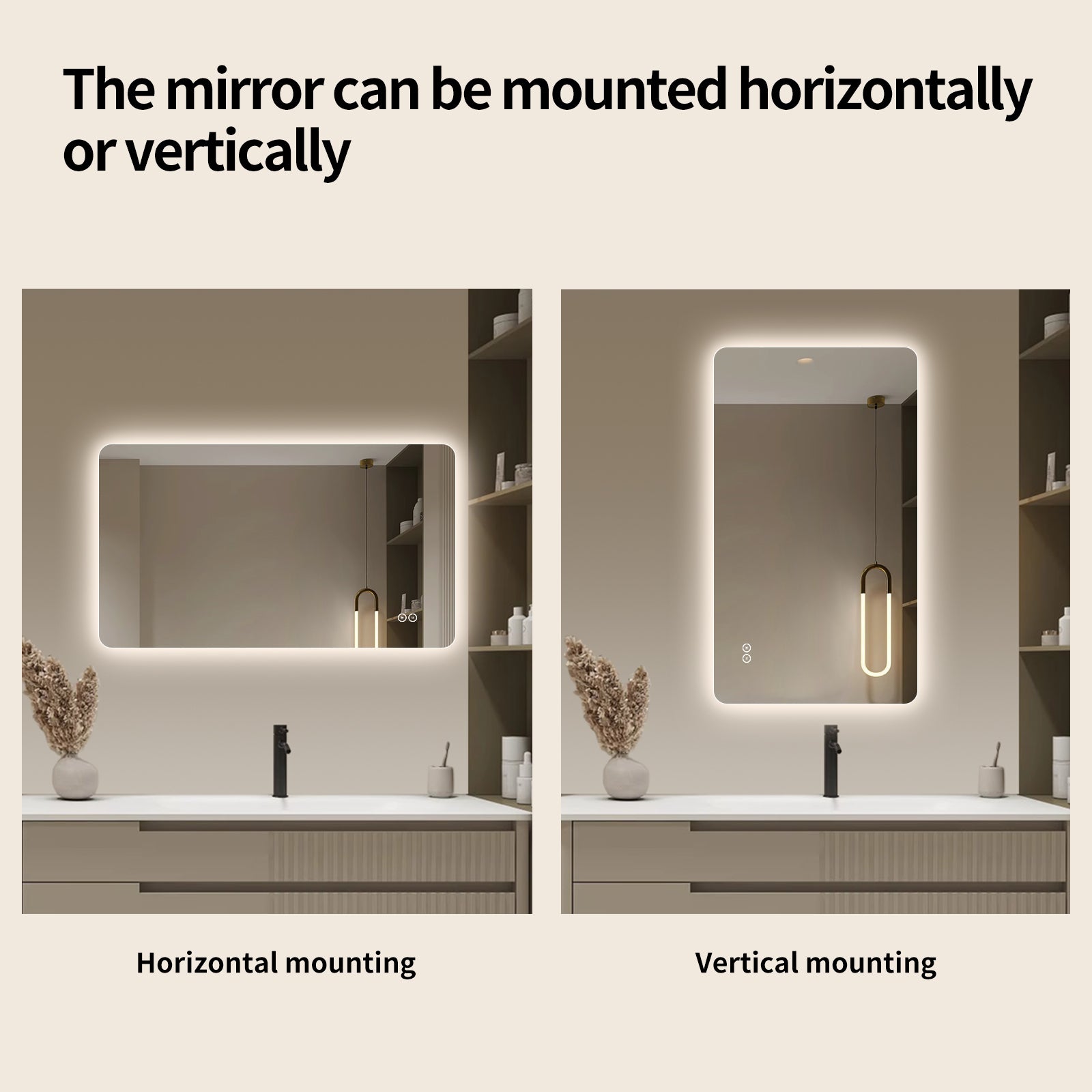 Yishare Rectangular Frameless LED Explosion - Proof and Anti - Fog Wall - Mounted Bathroom Mirror