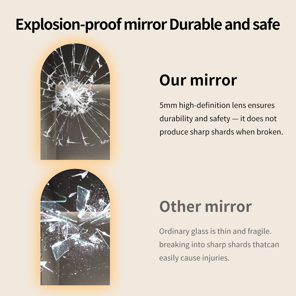 Yishare Frameless Backlit Arched Full-Length Mirror