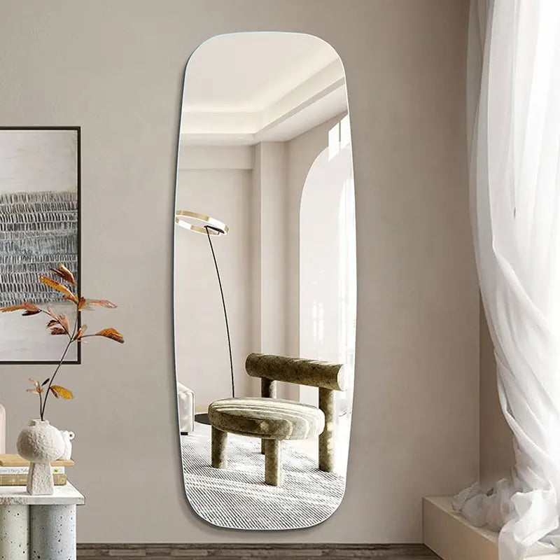 Modern Simple Home Decorative Frameless Full Body Mirror Wall Mounted Dressing Mirror Elegant Design 5mm Silver Bedroom Hotels