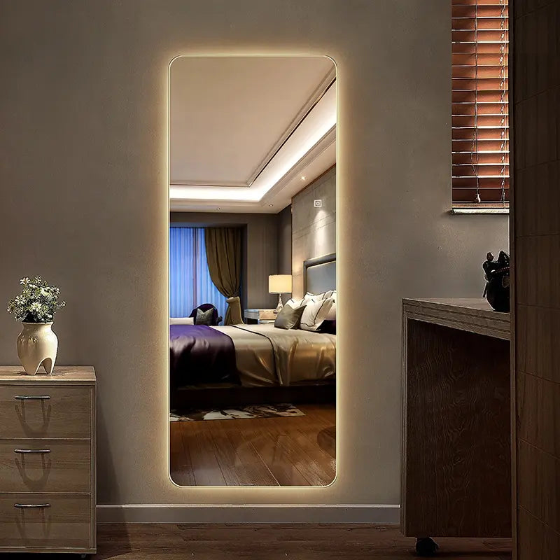 Hot Selling Full-Length Frameless LED Illuminated Dressing Mirror Smart Wall-Mounted Mirror for Home Decorative Use