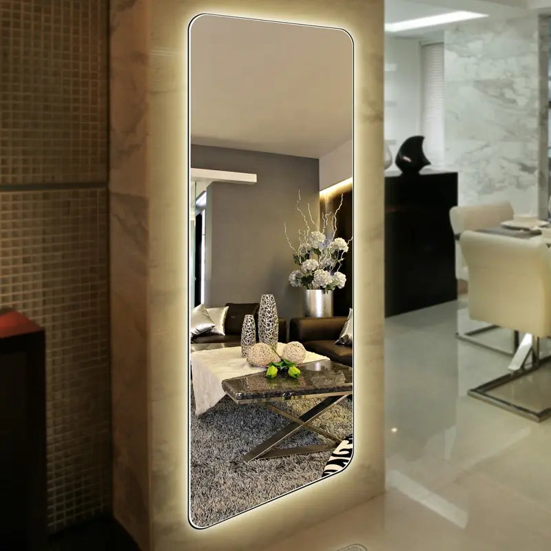 Yishare Factory Price Barber Shop Mirror Decor Touch Sensor Switch Wall Hanging Lighted Smart Led Dressing Mirror with Light