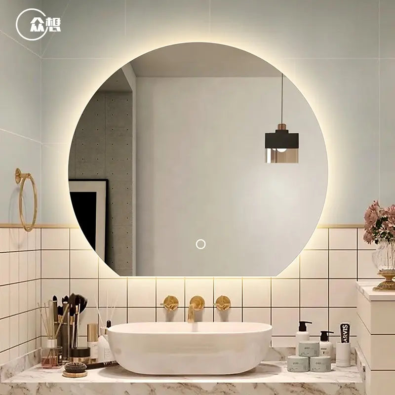 2022 hot sale sandblasting popular design bathroom LED smart backlight hotel decoration smart mirror design
