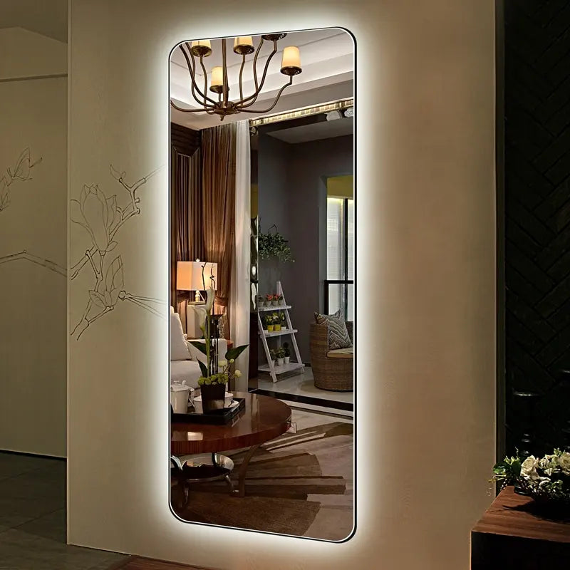 Yishare Factory Price Barber Shop Mirror Decor Touch Sensor Switch Wall Hanging Lighted Smart Led Dressing Mirror with Light