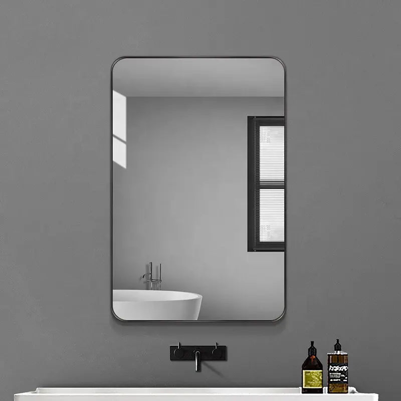 Nordic-Style Home Decorative Bath Mirrors Wall Hanging Stainless Steel Frame Factory Direct Sale Modern Illuminated Bathroom