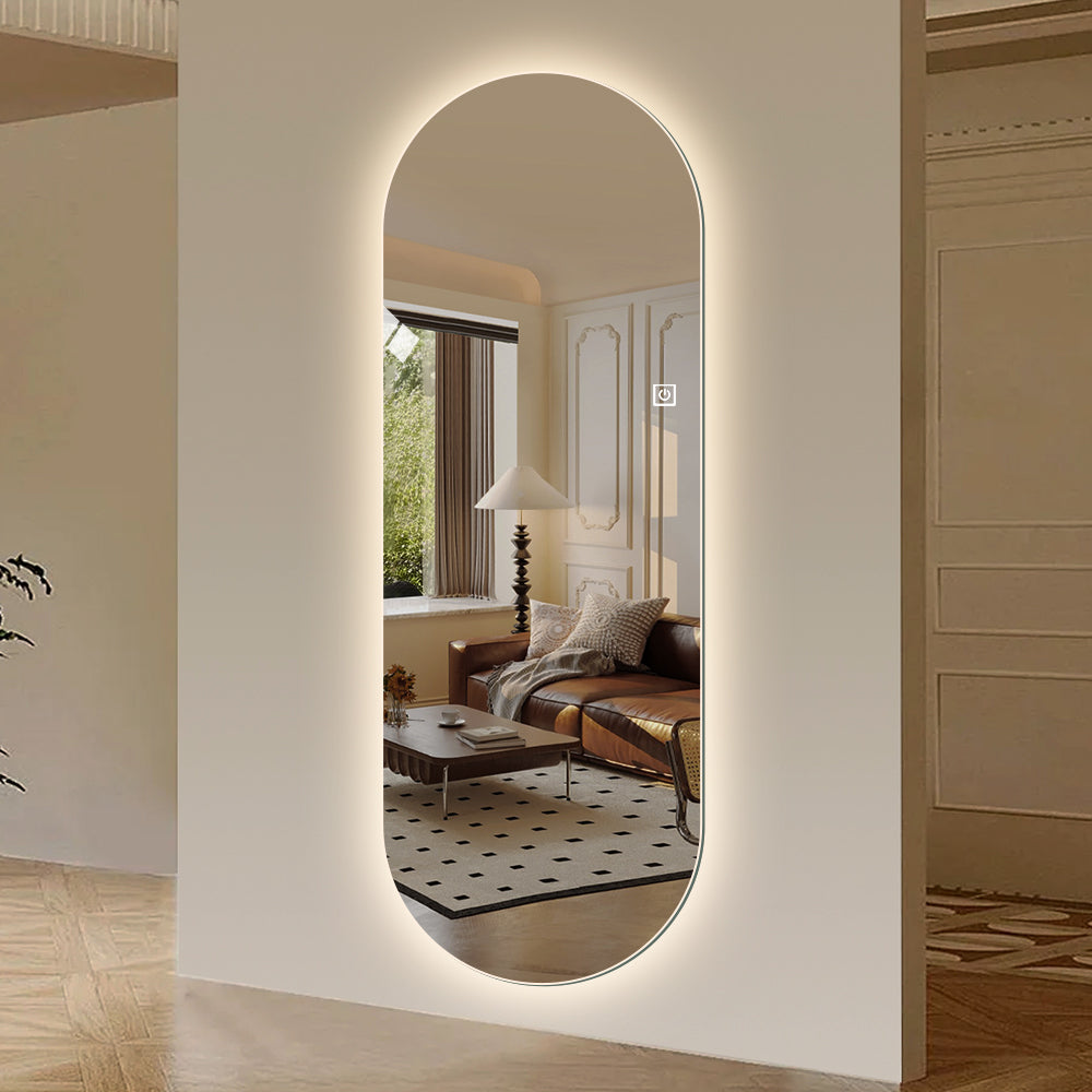 Yishare LED Runway-shaped Frameless Explosion-proof Full-length Mirror