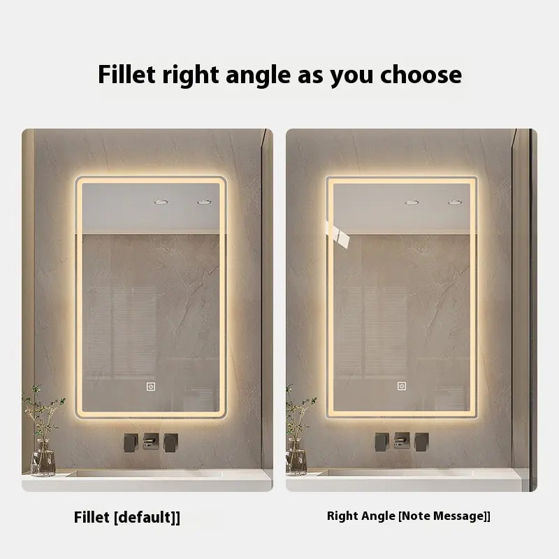 HD Frameless Smart LED Wall Mounted Bathroom Mirror Light Frosted Anti-fog Touch Switch Washbasin Modern Design