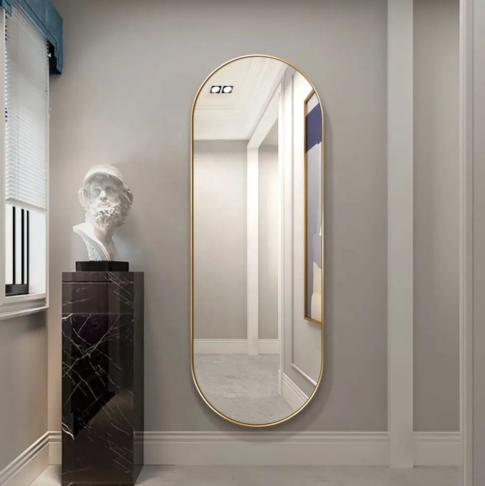 Aluminum Alloy Full-Body Dressing Large Oval Illuminated Graphic Design for Living Room Bedroom Bathroom Decorative Solution