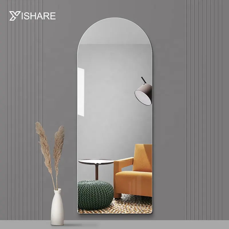 Yishare Contemporary Nordic Style Hot Selling Frameless Arch-shaped Long Mirror Full Length Mirror Wall Mounted Dressing Mirrors