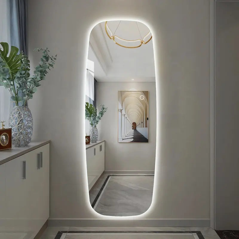 High Standard Customizable Modern LED Wall Mounted Decorative Frameless Backlit Dressing Mirrors Smart Illuminated Home Use