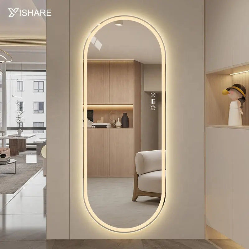 Factory Direct Sell Full Body Length Wall Frameless Dressing Huge Mirror for Hotel Living Room Decor