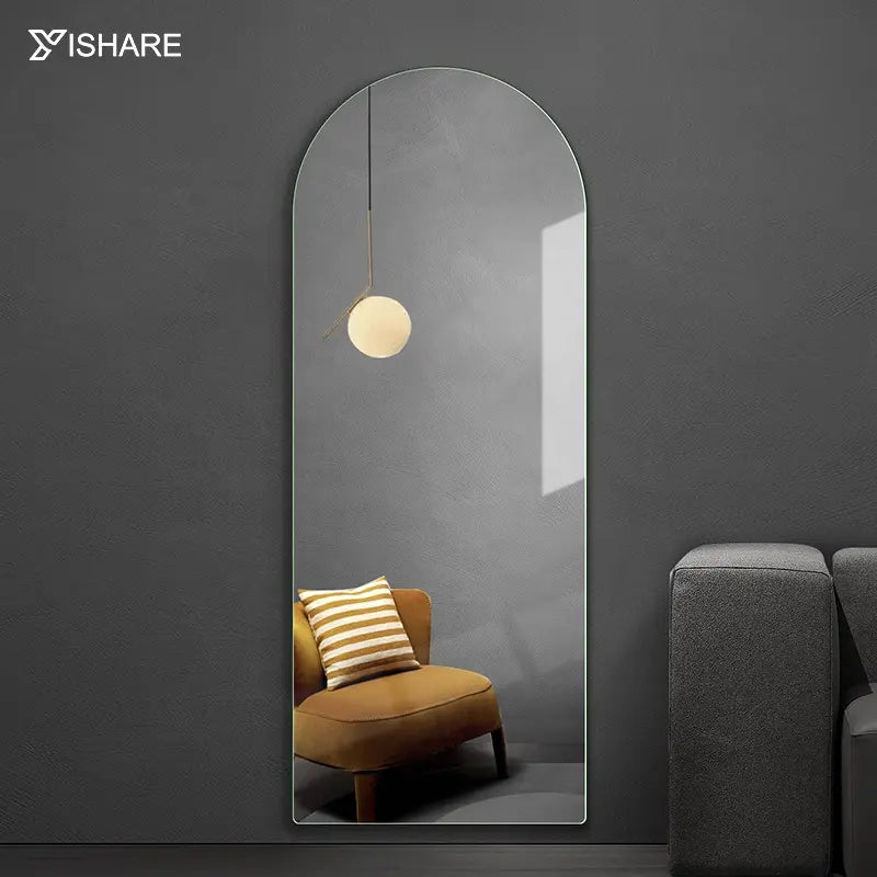 Yishare Contemporary Nordic Style Hot Selling Frameless Arch-shaped Long Mirror Full Length Mirror Wall Mounted Dressing Mirrors