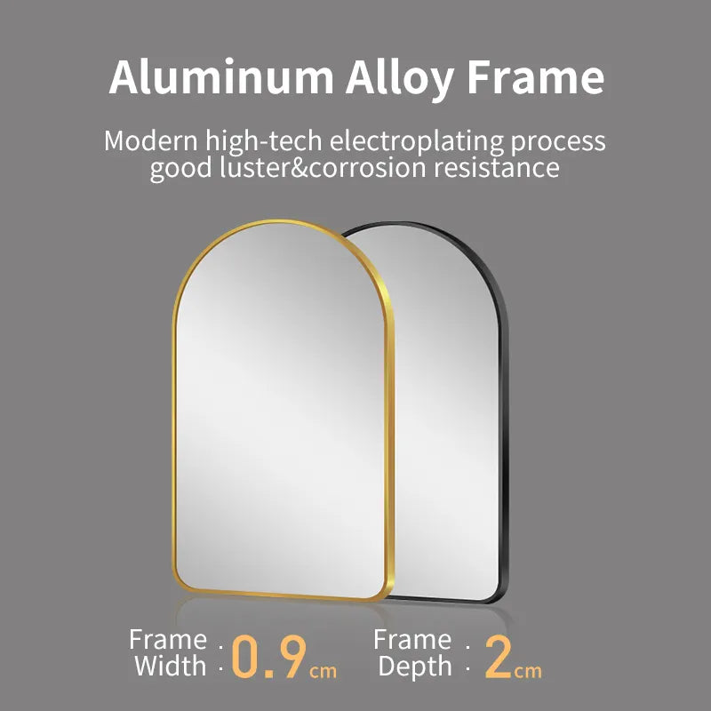 Modern Design Smart LED Arch Bathroom Light Mirror Factory Direct Aluminum Alloy Bath Toilet Illuminated Feature Graphic Design