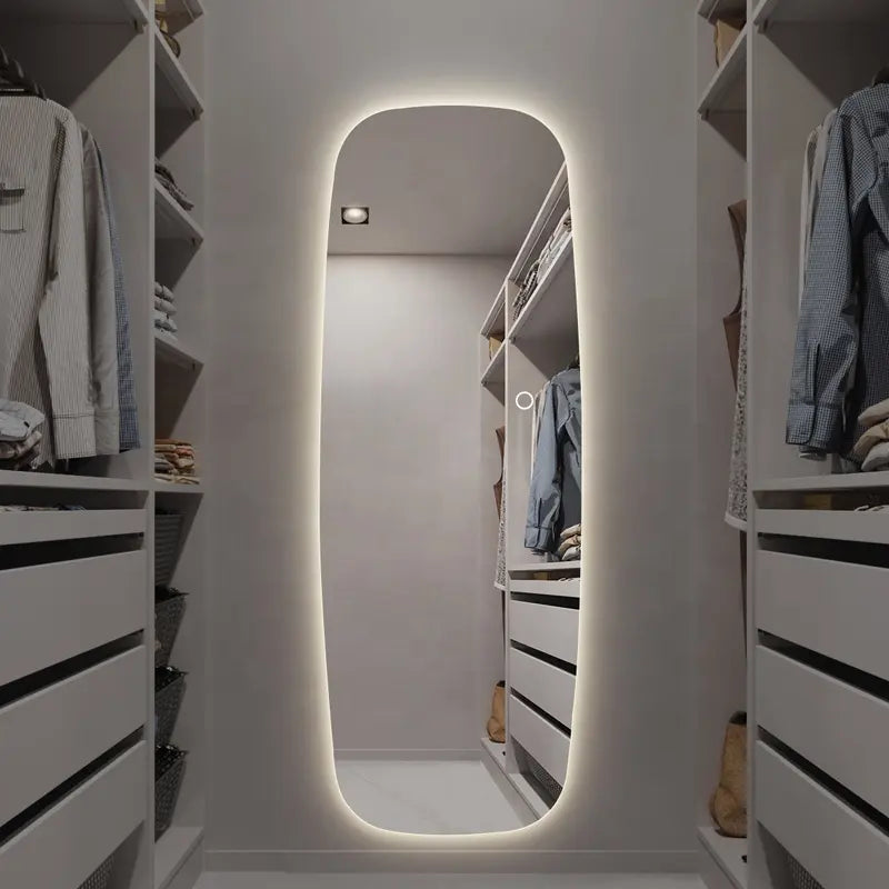 High Standard Customizable Modern LED Wall Mounted Decorative Frameless Backlit Dressing Mirrors Smart Illuminated Home Use