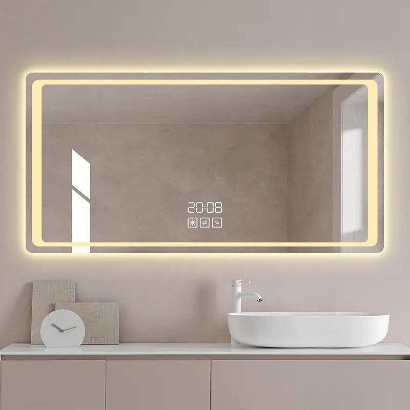 Modern Smart Touch Screen LED Bathroom Mirror Waterproof Wall Mount Lighting Home Hotel Decoration Cosmetic Magnifier