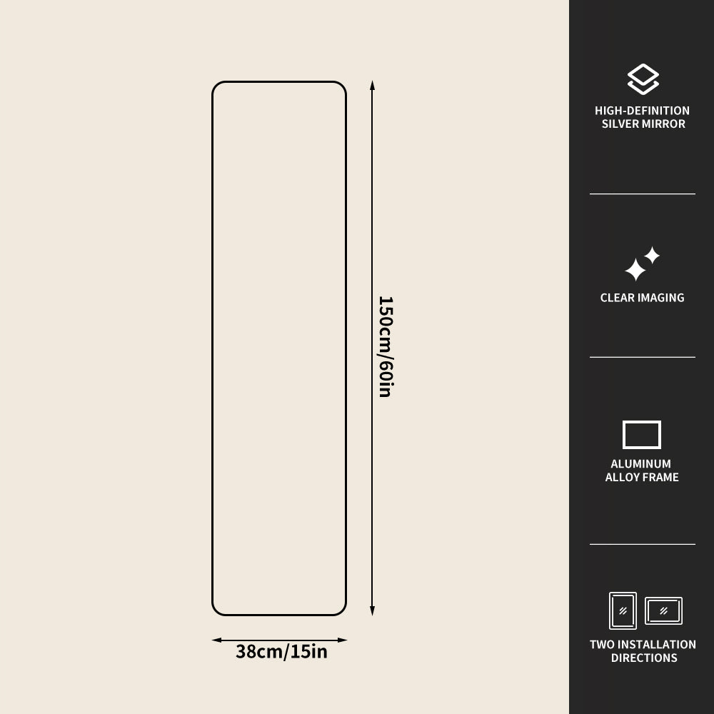 Yishare Frameless Explosion-Proof Full-Length Mirror
