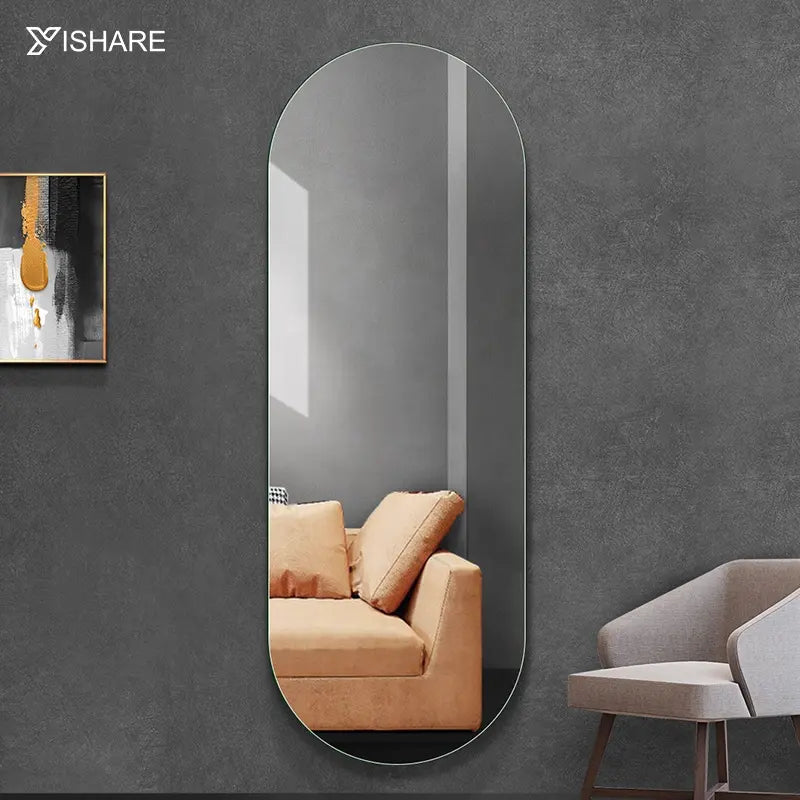 Yishare Factory Direct Sale Cheap Large Dressing Rimless Big Long Mirror for Bedroom 5MM Silver Mirror Full Length Body Mirror