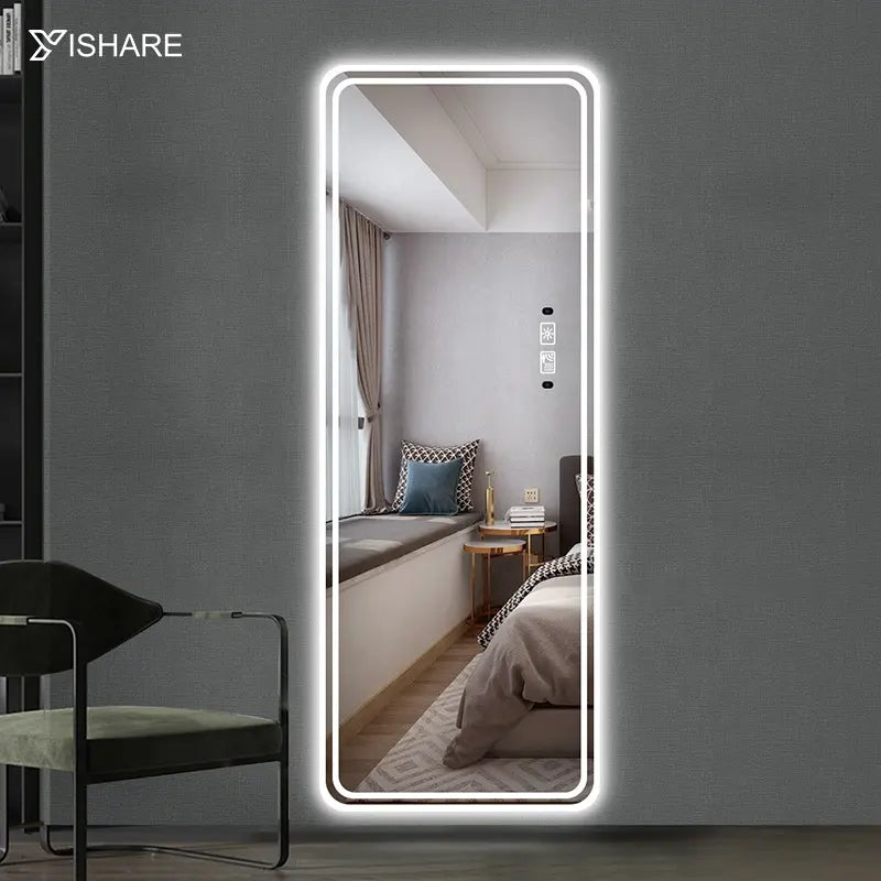 Yishare Decor Factory Direct Sale Modern Illuminated Smart LED Dressing Mirror Light Full-Length Wall Mounted Salon Hotels