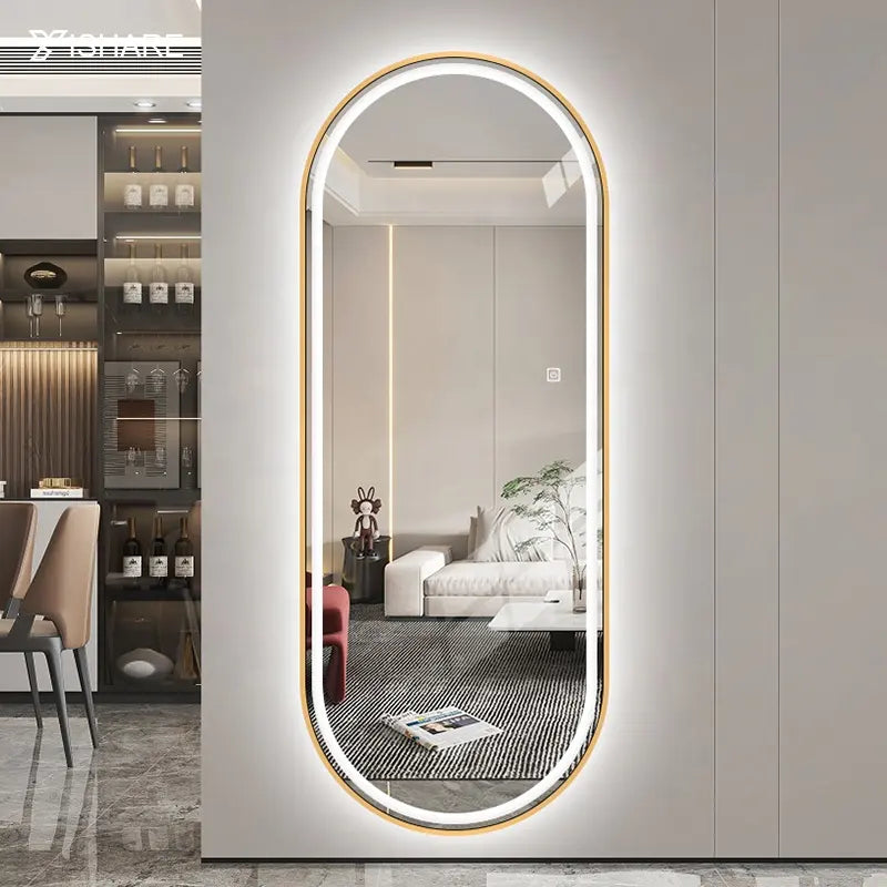 Modern Home Decor Factory Direct Full-Length Body Arched Dressing Wall Hanging Glass Floor Mirror Framed Pattern Bathroom Use