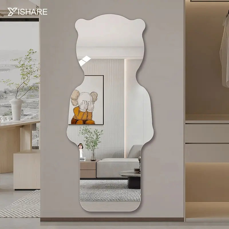 Crown Bear Shaped Dressing Mirror Modern Full-Length Wall Mounted Home Decor for Bedroom 5mm Thickness Pattern Factory Direct