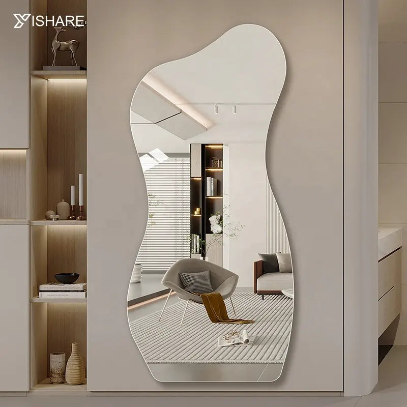 Factory Direct Modern Dressing Full Length Wall Large Mirror Irregular Decorative Frameless Design Glass for Home Decor Hallway