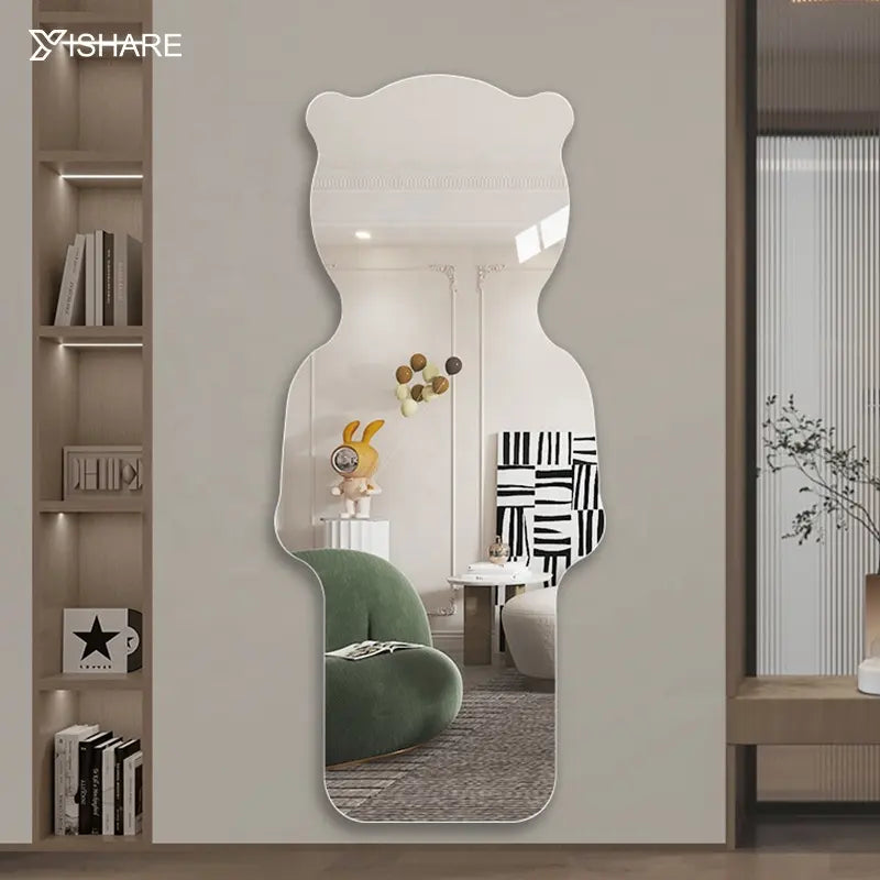 Crown Bear Shaped Dressing Mirror Modern Full-Length Wall Mounted Home Decor for Bedroom 5mm Thickness Pattern Factory Direct